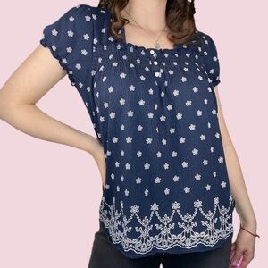 47% Cotton Vintage Susie Boho Floral Blouse